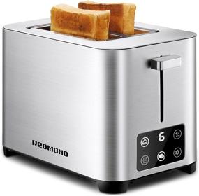 img 4 attached to 🍞 REDMOND Full Touch Screen LED Display Stainless Steel Toaster with 6 Bread Shade Browning Settings, Bagel/ Reheat/ Defrost/ Cancel Options - 2 Slice Toaster