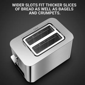 img 1 attached to 🍞 REDMOND Full Touch Screen LED Display Stainless Steel Toaster with 6 Bread Shade Browning Settings, Bagel/ Reheat/ Defrost/ Cancel Options - 2 Slice Toaster