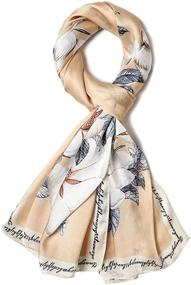 img 3 attached to Stylish Sunscreen Shawls: Women's Silk Scarf Fashion Wraps for Headscarf & Neck