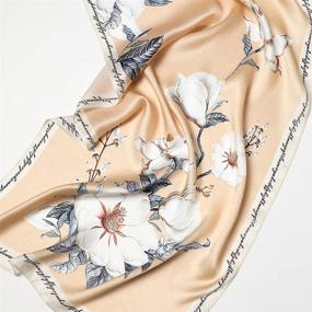 img 2 attached to Stylish Sunscreen Shawls: Women's Silk Scarf Fashion Wraps for Headscarf & Neck