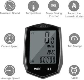 img 3 attached to 🚴 SEISSO Wireless Bike Computer Speedometer - Waterproof Cycling Odometer with Smart Sensor, Auto Wake-up, LCD Backlight Display, and Multi-Function Bicycle Speed Tracker