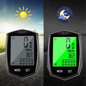 img 1 attached to 🚴 SEISSO Wireless Bike Computer Speedometer - Waterproof Cycling Odometer with Smart Sensor, Auto Wake-up, LCD Backlight Display, and Multi-Function Bicycle Speed Tracker