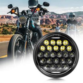 img 4 attached to 🏍️ SUP-LIGHT 5.75 Inch Motorcycle LED Headlight for Dyna Sportster Iron 883 Street BOB Low Rider Super Wide Headlamps with Round Projector Driving Light - Black