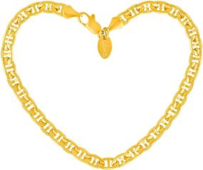 img 4 attached to 🔗 Lifetime Jewelry 5мм Морской браслет для женщин и девочек - 24-каратного золотого покрытия, дизайн "Разрушенный".