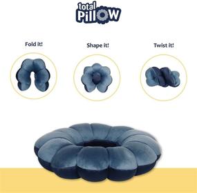 img 2 attached to 💙 Blue Fleece Total Pillow for Travel: Neck, Head, and Lumbar Support with Twistable Design and Microbead Filling