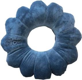 img 4 attached to 💙 Blue Fleece Total Pillow for Travel: Neck, Head, and Lumbar Support with Twistable Design and Microbead Filling