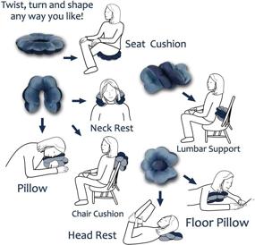 img 1 attached to 💙 Blue Fleece Total Pillow for Travel: Neck, Head, and Lumbar Support with Twistable Design and Microbead Filling