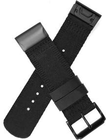 img 3 attached to Abanen 26mm Nylon Watch Band for Garmin 🔗 Fenix 6X/Fenix 5X – Quick Dry Soft Wristband Strap