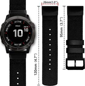 img 1 attached to Abanen 26mm Nylon Watch Band for Garmin 🔗 Fenix 6X/Fenix 5X – Quick Dry Soft Wristband Strap