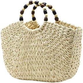img 2 attached to Bohemian Straw Handwoven Rattan Bag: Stylish Cross Body Women's Shoulder Purse for Beach-Perfect Style