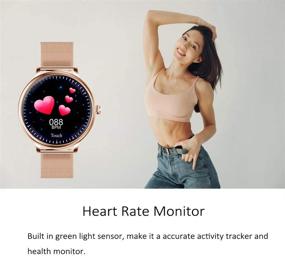 img 2 attached to MBHB Women's Health Watch: Sleek Ultra-Thin Heart Rate Monitor, Precise Sleep Tracker, Smartwatch for Females, Ladies, Girls - Gold