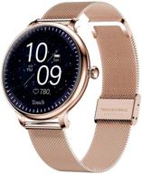 mbhb women's health watch: sleek ultra-thin heart rate monitor, precise sleep tracker, smartwatch for females, ladies, girls - gold logo