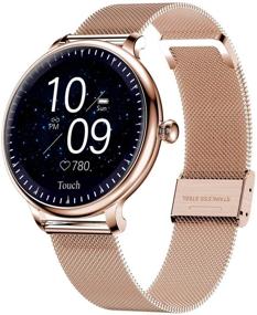 img 4 attached to MBHB Women's Health Watch: Sleek Ultra-Thin Heart Rate Monitor, Precise Sleep Tracker, Smartwatch for Females, Ladies, Girls - Gold