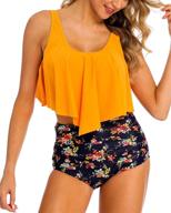 coskaka bathing ruffled swimsuit tankini women's clothing for swimsuits & cover ups logo