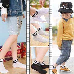 img 3 attached to Girls Toddler Ankle Cotton Breathable Boys' Clothing