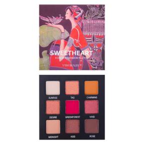 img 1 attached to YMH BEAUTE Sweetheart Palette: 9 Colors of Highly Pigmented Matte Shimmer Eyeshadows, Long Lasting Waterproof Cosmetics, Cruelty-free