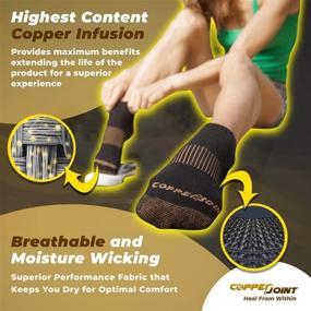 img 1 attached to CopperJoint Compression Running Socks: Boost Muscle Recovery with Copper Infusion - No-Show 3 Pack