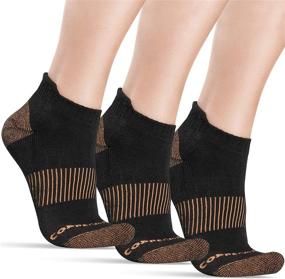 img 4 attached to CopperJoint Compression Running Socks: Boost Muscle Recovery with Copper Infusion - No-Show 3 Pack