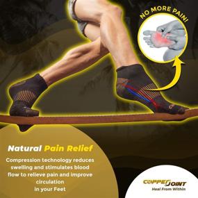 img 2 attached to CopperJoint Compression Running Socks: Boost Muscle Recovery with Copper Infusion - No-Show 3 Pack