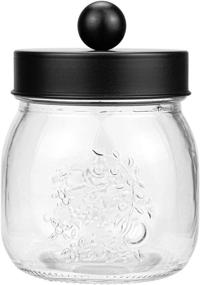 img 3 attached to 🖤 Suwimut 4 Pack Apothecary Jars: Stylish Bathroom Storage Organizer for Qtips, Bath Salts & More (Black)