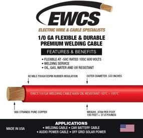 img 2 attached to 🔌 USA Made EWCS 1/0 Gauge Premium Extra Flexible Red Welding Cable - 600 Volt, 15 Feet