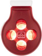 🏃 nathan led safety light strobe clip-on, compact & ultra-bright flashing device - ideal for running, walking, dog walking, kids & biking. available in red or yellow - weather resistant логотип