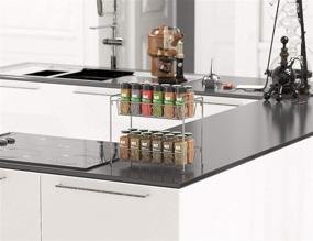 img 1 attached to 🌶️ 2-Tier Chrome Spice Rack Kitchen Organizer Countertop Shelf by SimpleHouseware