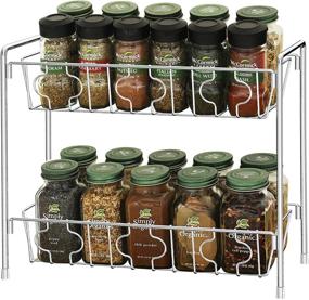 img 3 attached to 🌶️ 2-Tier Chrome Spice Rack Kitchen Organizer Countertop Shelf by SimpleHouseware