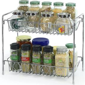 img 4 attached to 🌶️ 2-Tier Chrome Spice Rack Kitchen Organizer Countertop Shelf by SimpleHouseware