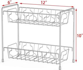 img 2 attached to 🌶️ 2-Tier Chrome Spice Rack Kitchen Organizer Countertop Shelf by SimpleHouseware