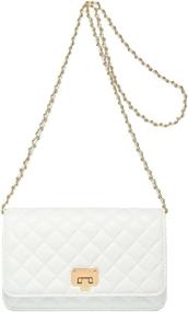 img 4 attached to 👜 Stylish Shoulder Quilted Crossbody Designer Lattice Handbags & Wallets: Must-Have Crossbody Bags for Women