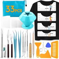 complete 33pcs weeding tools set for precise vinyl t-shirt crafting, silhouettes, lettering & cutting: includes ruler guide, scrap collector & splicing tool logo