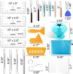 img 3 attached to Complete 33pcs Weeding Tools Set for Precise Vinyl T-Shirt Crafting, Silhouettes, Lettering & Cutting: Includes Ruler Guide, Scrap Collector & Splicing Tool