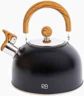 🍵 stainless steel stovetop tea kettle - whistling tea kettle with cool touch handle - food-grade tea kettle with fast-heating 5-layered base - white tea kettle for stove top logo