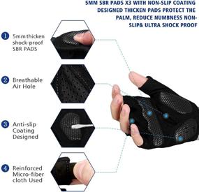 img 3 attached to MOREOK Cycling Gloves: 5MM Shock-Absorbing SBR Gel for Full Palm Protection, Ultra Ventilated - Perfect for Cycling, Training, Workouts, and Sports - Men/Women