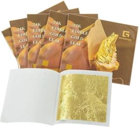 img 2 attached to Premium 24K Genuine Edible Gold Leaf by KINGBOOM - 10 Sheets Gold Foil for Cakes and Coffee - 3.15 inches per Sheet - Pack of 10 Sheets