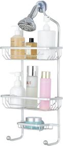 img 4 attached to 🚿 MaxDoux Shower Caddy Hanging: Extra Wide Space for Shower Rack Organizer, Water-Proof Aluminium Holder for Shampoo and Soap - Silver, 25.2" X 11" X 4.7