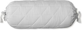 img 3 attached to 🌼 Saffron HANDICRAFTS Quilted Bolster Pillowcase - Removable Cotton Cover (White, 8" Diameter x 24" Long)