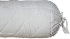 img 4 attached to 🌼 Saffron HANDICRAFTS Quilted Bolster Pillowcase - Removable Cotton Cover (White, 8" Diameter x 24" Long)