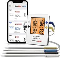 🔌 thermopro tp25 500ft wireless bluetooth meat thermometer: smart cooking bbq thermometer with 4 temperature probes for grilling, oven, and smoker - rechargeable and digital logo