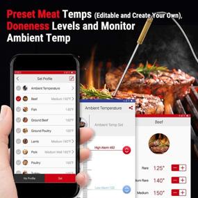 img 1 attached to 🔌 ThermoPro TP25 500ft Wireless Bluetooth Meat Thermometer: Smart Cooking BBQ Thermometer with 4 Temperature Probes for Grilling, Oven, and Smoker - Rechargeable and Digital