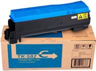 genuine kyocera 1t02ktcus0 tk-582c cyan toner kit for fs-c5150dn/p6021cdn - up to 2800 pages yield, includes waste toner container logo