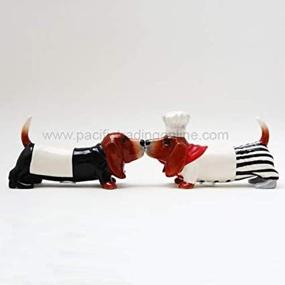 img 3 attached to Pacific Trading Adorable Kissing Basset Hounds Chef Dogs Salt and Pepper Shakers: Magnetic Set for a Playful Table Decor