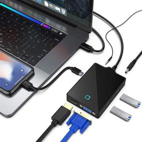 img 4 attached to 🚀 Rocketek USB C Docking Station with 3 USB 3.0 Ports, SD/Micro SD/TF Memory Card Reader for MacBook, PC Laptop, and Smartphones with OTG Function