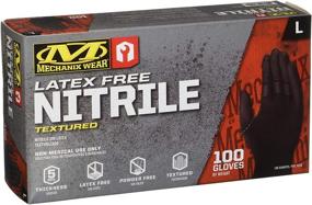 img 4 attached to 🧤 Mechanix Wear - Nitrile Disposable Gloves, Latex-Free, Powder-Free, Textured - 5 mil Black (Large, 100 Pack)