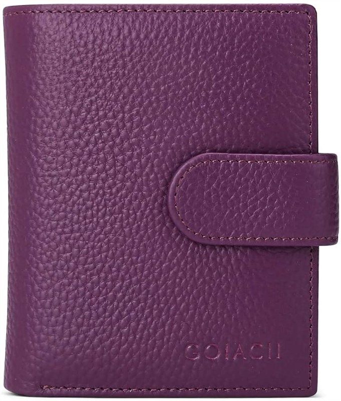 goiacii genuine leather blocking compact women's handbags & wallets 标志