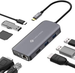 img 4 attached to Ultimate USB C Docking Station: Dual Monitor HDMI VGA, High-Speed Ethernet, 100W PD Charging, 3 USB3.0, SD/TF Slots- 9 in 1 Thunderbolt 3 Hub for MacBook Pro, Dell XPS, Chromebook & More