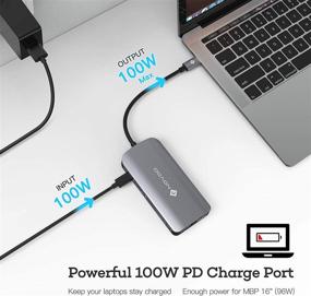 img 1 attached to Ultimate USB C Docking Station: Dual Monitor HDMI VGA, High-Speed Ethernet, 100W PD Charging, 3 USB3.0, SD/TF Slots- 9 in 1 Thunderbolt 3 Hub for MacBook Pro, Dell XPS, Chromebook & More