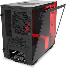 img 1 attached to NZXT H210i - Mini-ITX PC Gaming Case - USB Type-C Port - Tempered Glass 💻 Side Panel - Cable Management - Water-Cooling Ready - RGB Lighting - Steel Construction - Black/Red