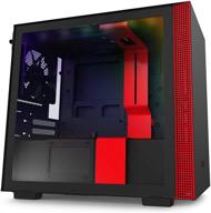 nzxt h210i - mini-itx pc gaming case - usb type-c port - tempered glass 💻 side panel - cable management - water-cooling ready - rgb lighting - steel construction - black/red logo